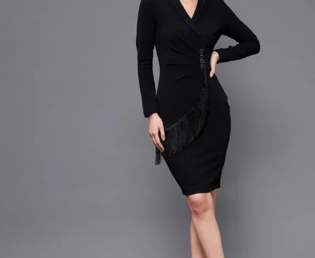 Miss Chase Women Bodycon Black Knee Length Dress